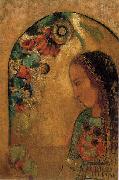 Odilon Redon Lady of the Flowers. oil painting on canvas